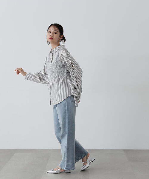 N.（N. Natural Beauty Basic）（エヌエヌナチュラルビューティーベーシック）の「◆【LOGAN】フェザービスチェ（ベスト・レディース・グレー/ピンク・MEDIUM）」の6枚目の写真