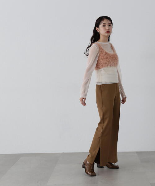 N.（N. Natural Beauty Basic）（エヌエヌナチュラルビューティーベーシック）の「◆【LOGAN】フェザービスチェ（ベスト・レディース・グレー/ピンク・MEDIUM）」の14枚目の写真