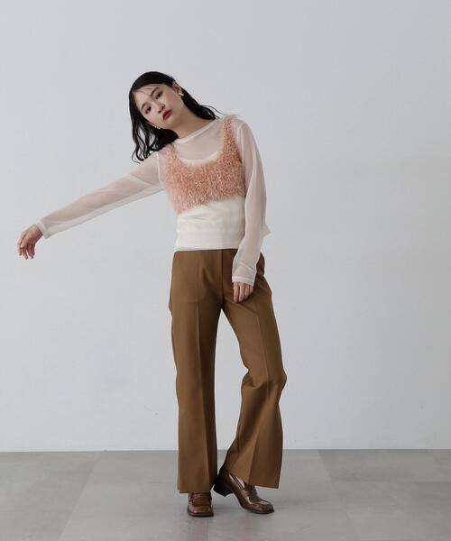 N.（N. Natural Beauty Basic）（エヌエヌナチュラルビューティーベーシック）の「◆【LOGAN】フェザービスチェ（ベスト・レディース・グレー/ピンク・MEDIUM）」の13枚目の写真