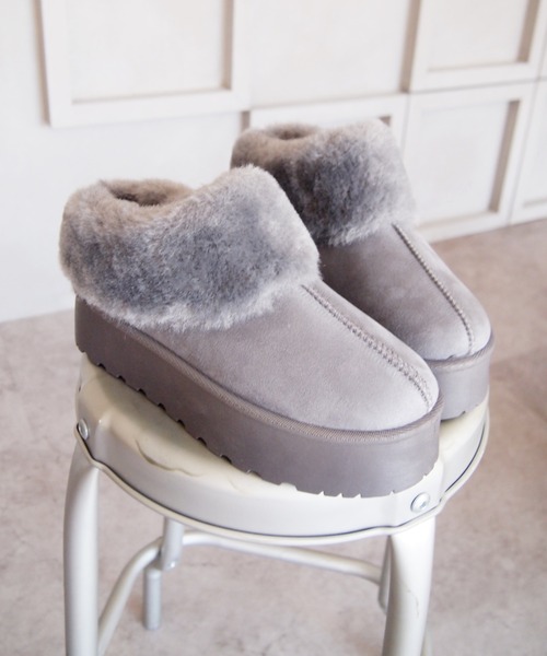 VIVIAN（ヴィヴィアン）の「もふぽか厚底サボムートンブーツ（ブーツ・レディース・イエロー系その他6/ブラック系その他3/グレー系その他3/ベージュ系その他3・LL/L/M/S）」の3枚目の写真