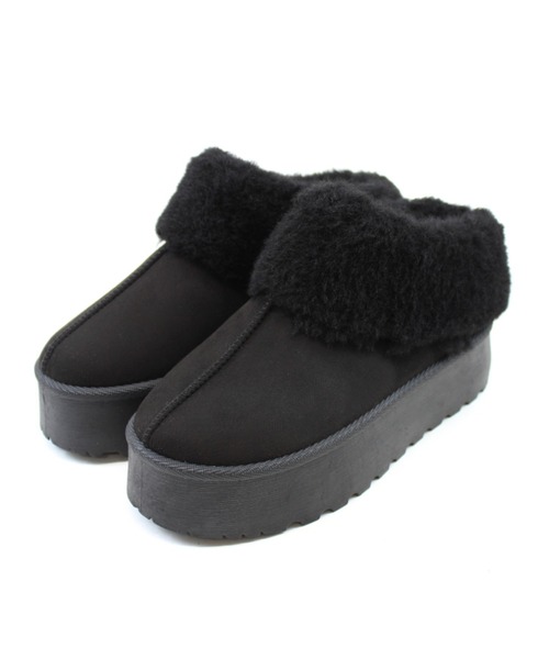 VIVIAN（ヴィヴィアン）の「もふぽか厚底サボムートンブーツ（ブーツ・レディース・イエロー系その他6/ブラック系その他3/グレー系その他3/ベージュ系その他3・LL/L/M/S）」の10枚目の写真