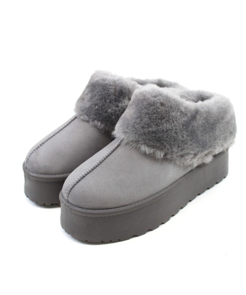 VIVIAN（ヴィヴィアン）の「もふぽか厚底サボムートンブーツ（ブーツ・レディース・イエロー系その他6/ブラック系その他3/グレー系その他3/ベージュ系その他3・LL/L/M/S）」の9枚目の写真