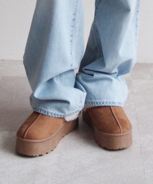 VIVIAN（ヴィヴィアン）の「もふぽか厚底サボムートンブーツ（ブーツ・レディース・イエロー系その他6/ブラック系その他3/グレー系その他3/ベージュ系その他3・LL/L/M/S）」の18枚目の写真