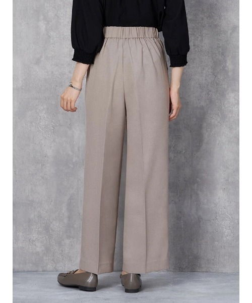 Perfect Suit FActory（パーフェクトスーツファクトリー）の「麻調合繊ワイドパンツ（スラックス・レディース・ベージュ/ネイビー・M/S/L）」の10枚目の写真