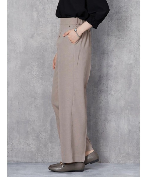 Perfect Suit FActory（パーフェクトスーツファクトリー）の「麻調合繊ワイドパンツ（スラックス・レディース・ベージュ/ネイビー・M/S/L）」の9枚目の写真