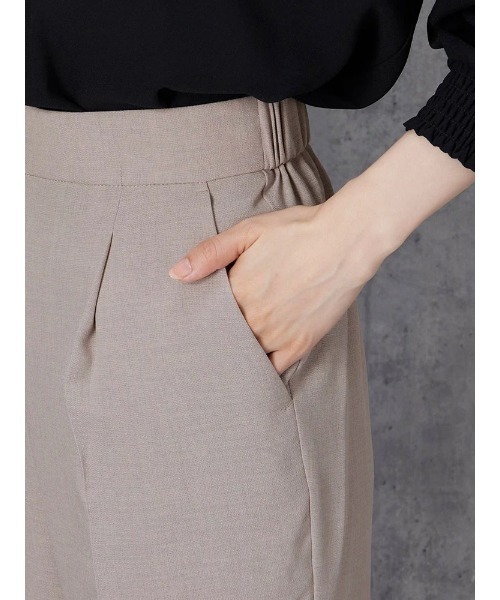 Perfect Suit FActory（パーフェクトスーツファクトリー）の「麻調合繊ワイドパンツ（スラックス・レディース・ベージュ/ネイビー・M/S/L）」の7枚目の写真