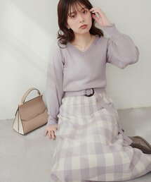 natural couture（ナチュラルクチュール）の「【Web限定】チェックジャガード2WAYニットワンピース（ワンピース）」