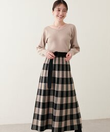 【Web限定】チェックジャガード2WAYニットワンピース