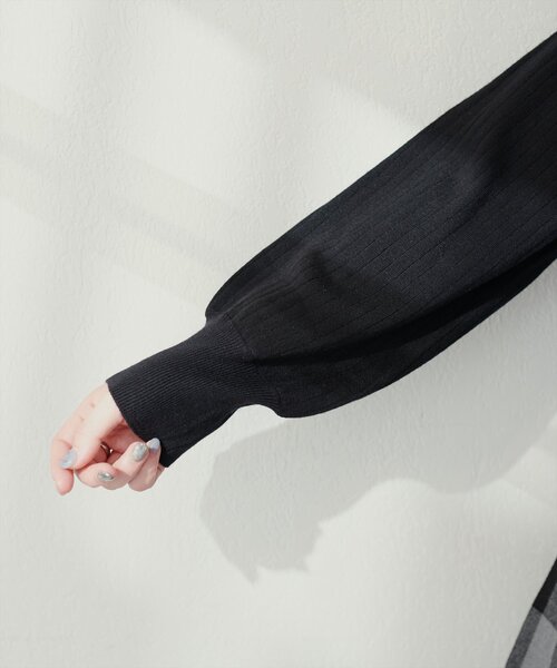 natural couture(ナチュラルクチュール)の「【Web限定】チェックジャガード2WAYニットワンピース(ワンピース・レディース・ラベンダー/ベージュ/グレイッシュベージュ/ブラック・FREE)」の19枚目の写真