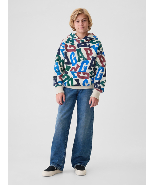 GAP（ギャップ）の「リラックス GAPロゴパーカー (キッズ)（パーカー・キッズ・グリーン/レッド/マルチ・120cm/130cm/140cm/150cm/160cm/110cm）」の5枚目の写真