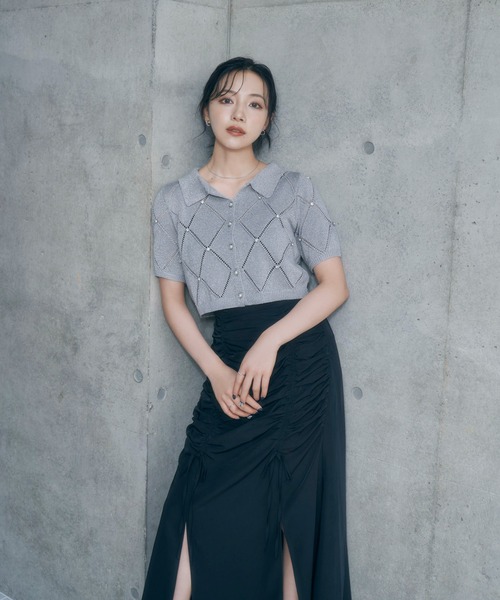 ANDGEEBEE（アンジービー）の「ダイヤパターンニットトップス（ニット/セーター・レディース・アイボリー/グレー・FREE）」の20枚目の写真