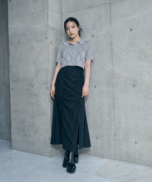 ANDGEEBEE（アンジービー）の「ダイヤパターンニットトップス（ニット/セーター・レディース・アイボリー/グレー・FREE）」の17枚目の写真