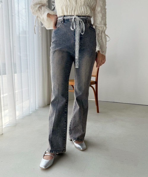 one after another NICE CLAUP(ワンアフターアナザーナイスクラップ)の「美脚ストレッチデニムパンツ(デニムパンツ・レディース・ブルー/ブラック/ブルー系その他・SMALL/MEDIUM)」の1枚目の写真