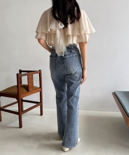 one after another NICE CLAUP(ワンアフターアナザーナイスクラップ)の「美脚ストレッチデニムパンツ(デニムパンツ・レディース・ブルー/ブラック/ブルー系その他・SMALL/MEDIUM)」の11枚目の写真