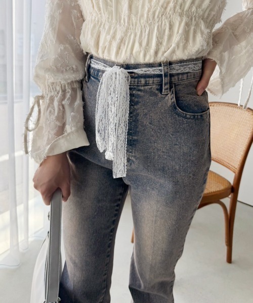 one after another NICE CLAUP(ワンアフターアナザーナイスクラップ)の「美脚ストレッチデニムパンツ(デニムパンツ・レディース・ブルー/ブラック/ブルー系その他・SMALL/MEDIUM)」の9枚目の写真