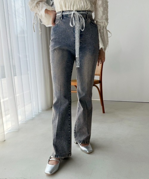 one after another NICE CLAUP(ワンアフターアナザーナイスクラップ)の「美脚ストレッチデニムパンツ(デニムパンツ・レディース・ブルー/ブラック/ブルー系その他・SMALL/MEDIUM)」の7枚目の写真