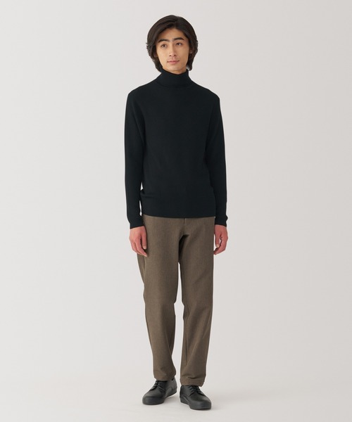 無印良品（ムジルシリョウヒン）の「紳士　洗えるウールリブタートルネックセーター（ニット/セーター・メンズ・ブラック/チャコールグレー/オフホワイト/ブラウン/パープル/オートミール・XL/L/M/S）」の13枚目の写真