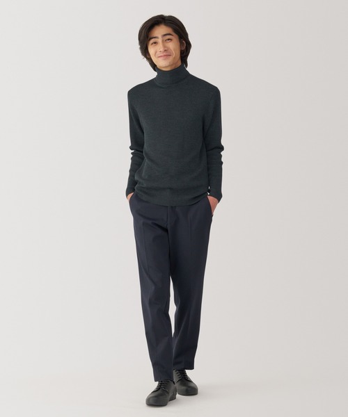 無印良品（ムジルシリョウヒン）の「紳士　洗えるウールリブタートルネックセーター（ニット/セーター・メンズ・ブラック/チャコールグレー/オフホワイト/ブラウン/パープル/オートミール・XL/L/M/S）」の19枚目の写真