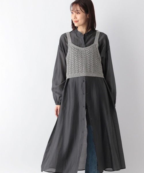 なみ/3 GLOBAL WORK（グローバルワーク）の「シアーシャツワンピース