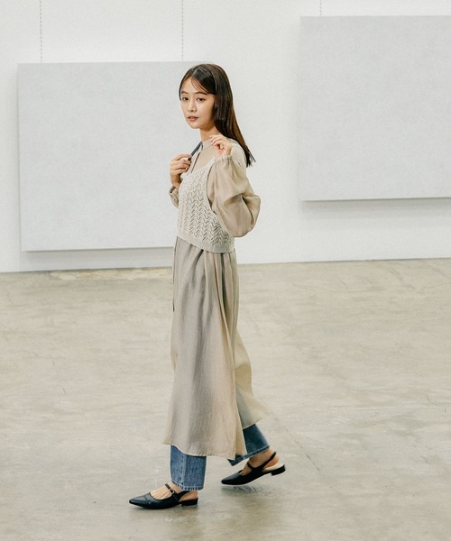 セール】シアーシャツワンピース＊ビスチェSET/138809（ベスト