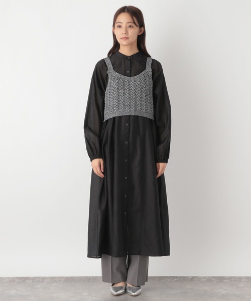 【新品 タグ付き】LA PERLA ▲ ビーズ シースルー ビスチェ 黒 シースルービスチェレイヤードトップ / See-through Bustier Layered