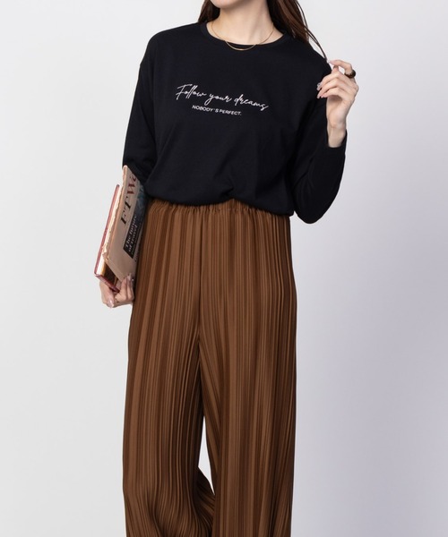 NAVY(ネイビー)の「NAVY センター刺繍 長袖Tシャツ ロンT(Tシャツ/カットソー・レディース・チャコールグレー/ピンク系その他/ブラック/オリーブ/ホワイト/ホワイト系その他・M/L)」の18枚目の写真