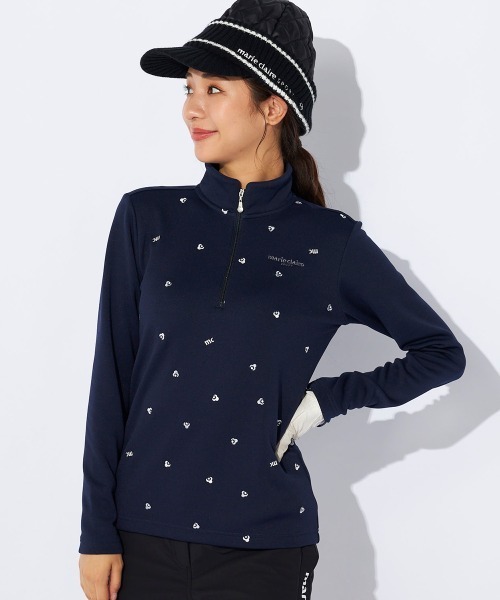 【セール】【marie claire/マリ.クレール】レディース裏シャギーハイネックシャツ ハーフジップ ゴルフ(シャツ/ブラウス)|marie claire(マリ・クレール)
