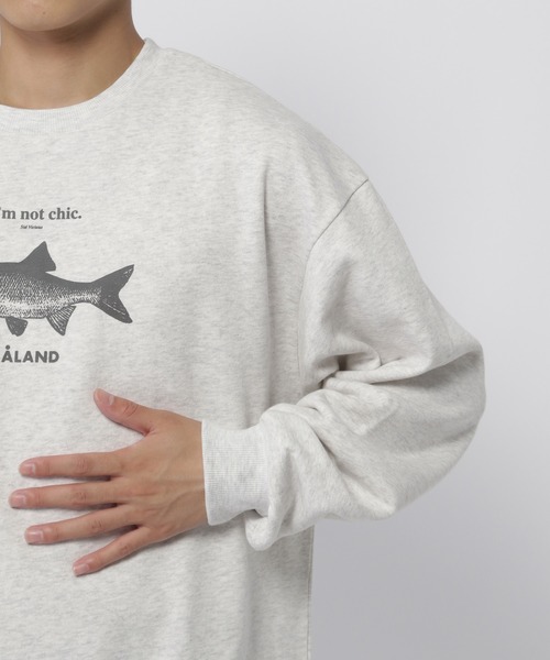 HOLDEN BEACH 魚グラフィック スウェット セール】【UNISEX】ALAND／FISHグラフィックプルオーバー