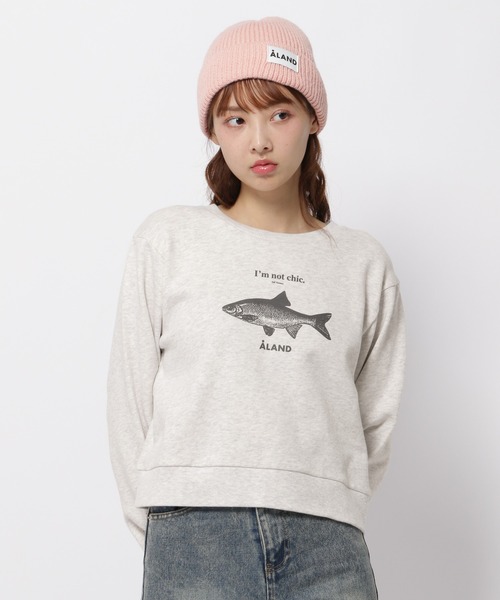 セール】【UNISEX】ALAND／FISHグラフィックプルオーバー