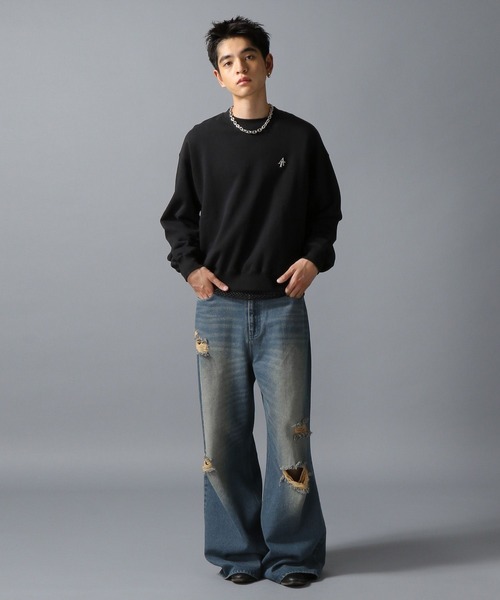 ajouter flow（アジューテフロー）の「【ajouter flow】af metal logo crew neck sweat / afメタルロゴクルーネックスウェット（スウェット・メンズ・ブラック/レッド・LARGE/MEDIUM）」の11枚目の写真