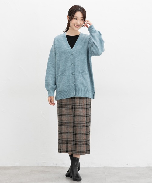 Honeys(ハニーズ)の「【ふんわりもちもち】Vネックカーデ(カーディガン/ボレロ・レディース・ピンク/ブラウン/オートミール/チャコール/ブルー・S/M/L/LL)」の9枚目の写真