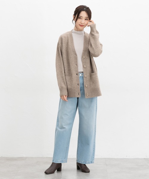 Honeys(ハニーズ)の「【ふんわりもちもち】Vネックカーデ(カーディガン/ボレロ・レディース・ピンク/ブラウン/オートミール/チャコール/ブルー・S/M/L/LL)」の16枚目の写真