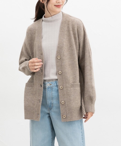 Honeys(ハニーズ)の「【ふんわりもちもち】Vネックカーデ(カーディガン/ボレロ・レディース・ピンク/ブラウン/オートミール/チャコール/ブルー・S/M/L/LL)」の17枚目の写真