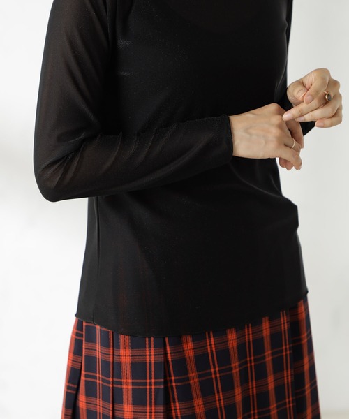 FOUND GOOD（ファウンドグッド）の「シアーラメハイネック/LS（Tシャツ/カットソー・レディース・ブラック/グレー系/グレー系2/ブルー系2・S/M/L）」の7枚目の写真