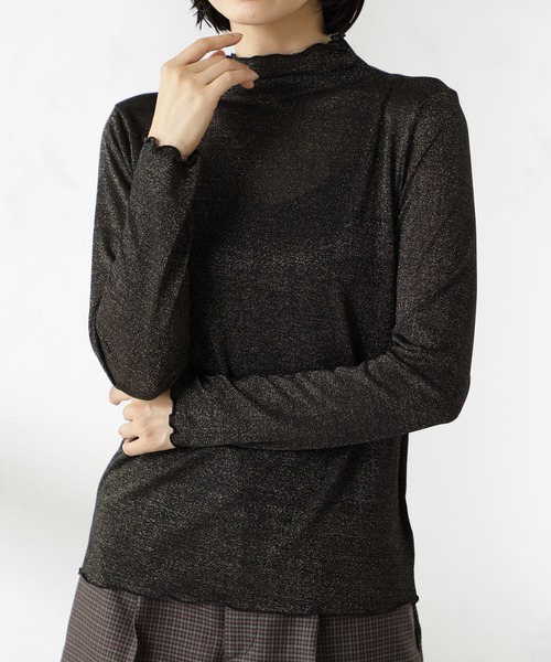 FOUND GOOD（ファウンドグッド）の「シアーラメハイネック/LS（Tシャツ/カットソー・レディース・ブラック/グレー系/グレー系2/ブルー系2・S/M/L）」の12枚目の写真