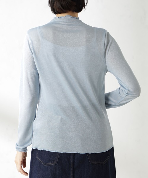 FOUND GOOD（ファウンドグッド）の「シアーラメハイネック/LS（Tシャツ/カットソー・レディース・ブラック/グレー系/グレー系2/ブルー系2・S/M/L）」の17枚目の写真