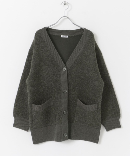 FORK&SPOON(フォークアンドスプーン)の「FORK&SPOON ブークレ接結カーディガン(カーディガン/ボレロ・レディース・モカ/チャコールグレー・1)」の13枚目の写真