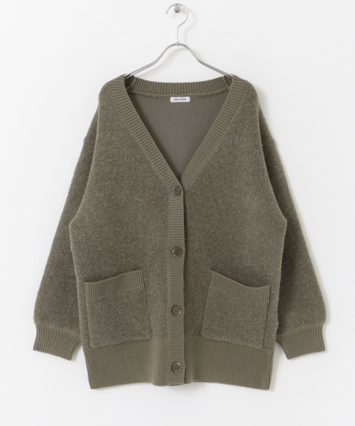 FORK&SPOON(フォークアンドスプーン)の「FORK&SPOON ブークレ接結カーディガン(カーディガン/ボレロ・レディース・モカ/チャコールグレー・1)」の14枚目の写真