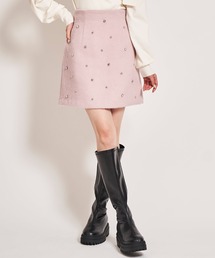 ビジュー付きミニスカート