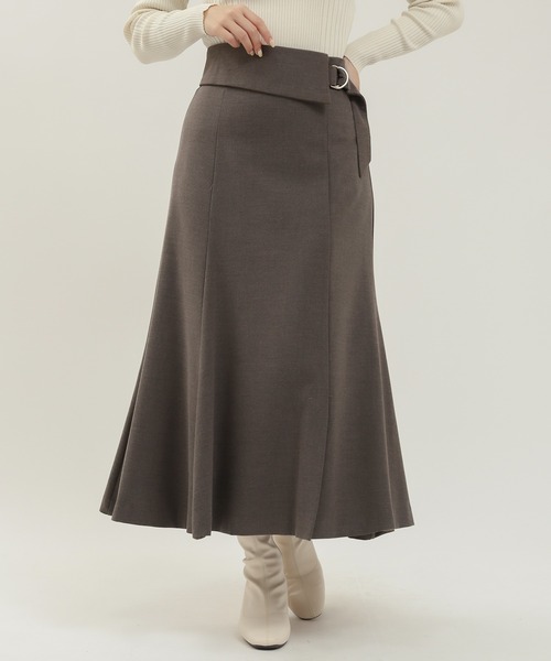 TRUDEA（トルディア）の「ウエストラペルフレアスカート（スカート・レディース・ブラウン/モカ/ブラック/チャコールグレー・SMALL/MEDIUM/LARGE）」の4枚目の写真