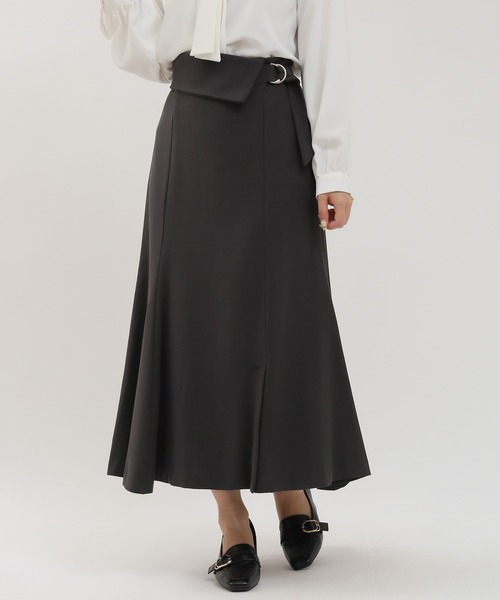TRUDEA（トルディア）の「ウエストラペルフレアスカート（スカート・レディース・ブラウン/モカ/ブラック/チャコールグレー・SMALL/MEDIUM/LARGE）」の3枚目の写真