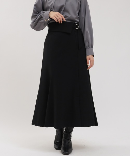 TRUDEA（トルディア）の「ウエストラペルフレアスカート（スカート・レディース・ブラウン/モカ/ブラック/チャコールグレー・SMALL/MEDIUM/LARGE）」の2枚目の写真