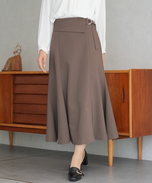 TRUDEA（トルディア）の「ウエストラペルフレアスカート（スカート・レディース・ブラウン/モカ/ブラック/チャコールグレー・SMALL/MEDIUM/LARGE）」の7枚目の写真