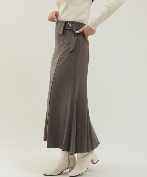 TRUDEA（トルディア）の「ウエストラペルフレアスカート（スカート・レディース・ブラウン/モカ/ブラック/チャコールグレー・SMALL/MEDIUM/LARGE）」の13枚目の写真