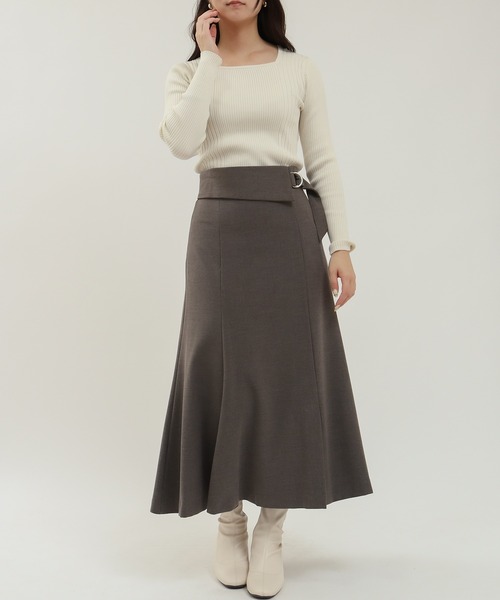 TRUDEA（トルディア）の「ウエストラペルフレアスカート（スカート・レディース・ブラウン/モカ/ブラック/チャコールグレー・SMALL/MEDIUM/LARGE）」の16枚目の写真