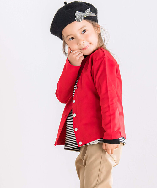 SLAP SLIP(スラップスリップ)の「【WEB限定/スララク】ずっと一軍!スナップボタンカーディガン(100~160cm)(カーディガン/ボレロ・キッズ・ネイビー/パープル/ホワイト/レッド/ブラック/ブルー/グレー・150cm/110cm/120cm/130cm/100cm/140cm/160cm)」の10枚目の写真