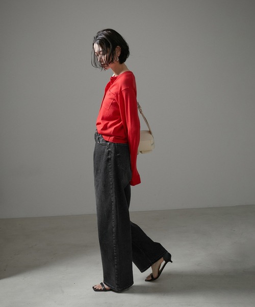 レッドカードトーキョー バギーデニム Montana ブラック サイズ22 SALON adam et ropé(サロン アダム エ ロペ) / 【RED CARD TOKYO