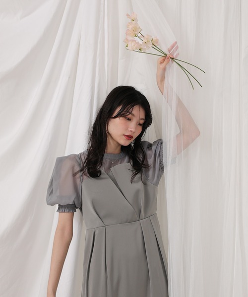 N.FRAME】 ワンピース ドレス シアーワンピース 結婚式 韓国