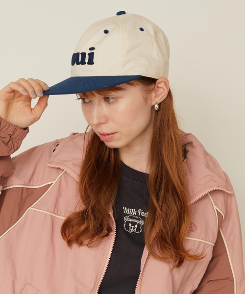 MILKFED.(ミルクフェド)の「OUI CAP(キャップ・レディース・オフホワイト/ブラック/ライトピンク・ONE SIZE)」の5枚目の写真