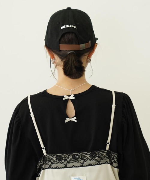 MILKFED.(ミルクフェド)の「OUI CAP(キャップ・レディース・オフホワイト/ブラック/ライトピンク・ONE SIZE)」の16枚目の写真